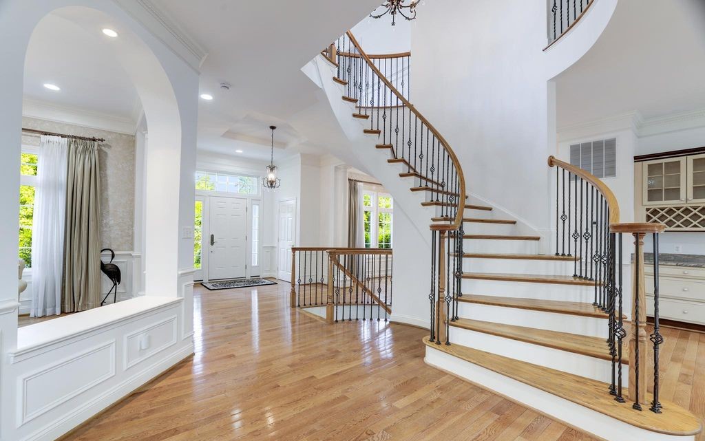Entry hall and staircase of a McLean, Virginia estate